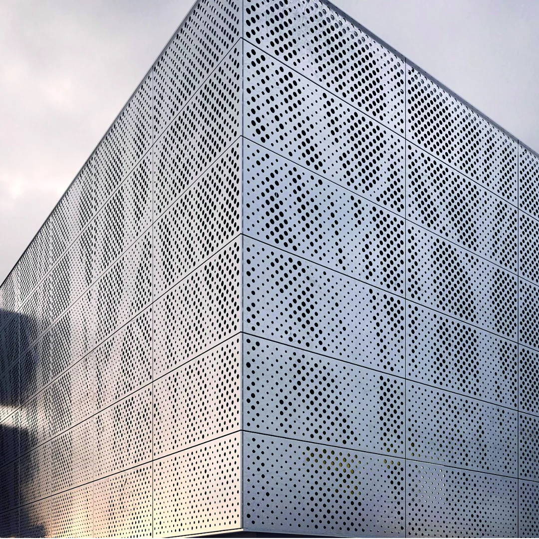 Perforated metal facade