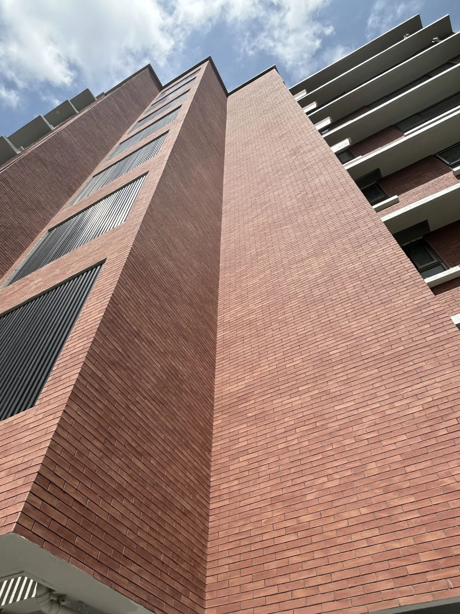 Brick cladding facade